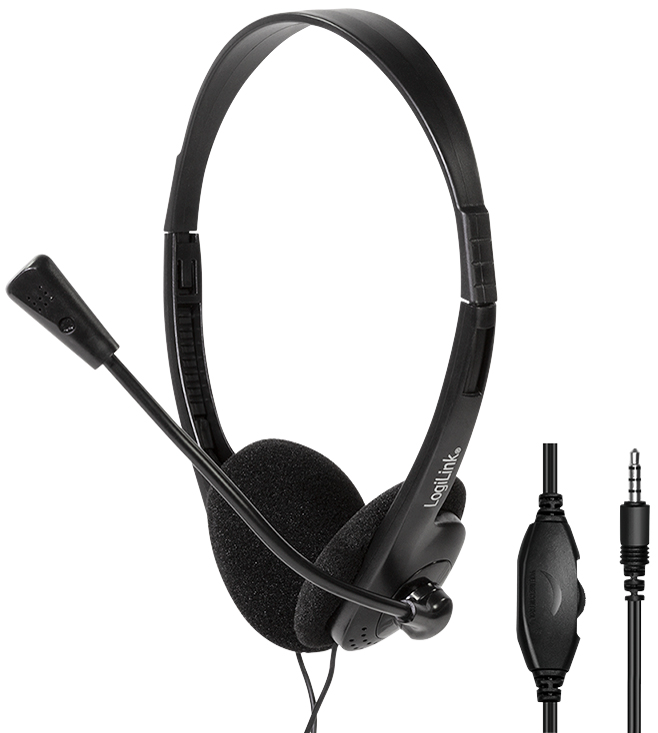 LogiLink Stereo Headset, mit Mikrofon, schwarz von Logilink