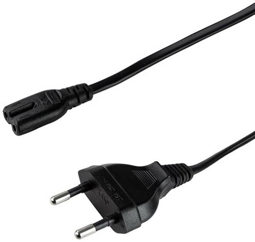 LogiLink Strom Anschlusskabel [1x Euro-Stecker - 1x Kleingeräte-Buchse C7] 1.80m Schwarz von Logilink