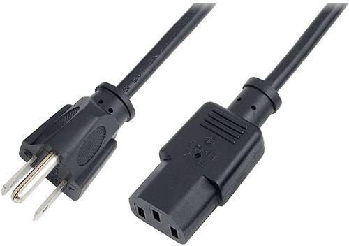 LogiLink Strom Anschlusskabel [1x NEMA 5-15 Stecker - 1x Kaltgeräte-Stecker C13] 1.80m Schwarz von Logilink