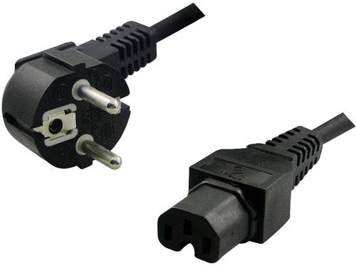 LogiLink Strom Anschlusskabel [1x Schutzkontakt-Winkelstecker - 1x Kaltgeräte-Buchse C15] 2.00m Sch von Logilink