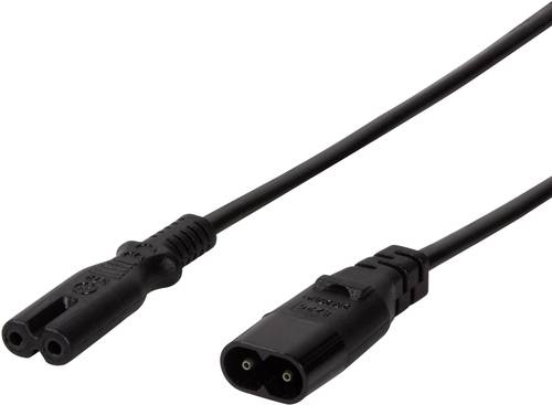 LogiLink Strom Verlängerungskabel [1x Kleingeräte-Stecker C8 - 1x Kleingeräte-Buchse C7] 2.00m Sc von Logilink