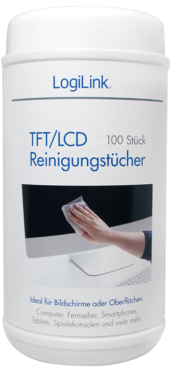 LogiLink TFT/LCD/Plasma Reinigungstücher, 100er Spenderdose von Logilink