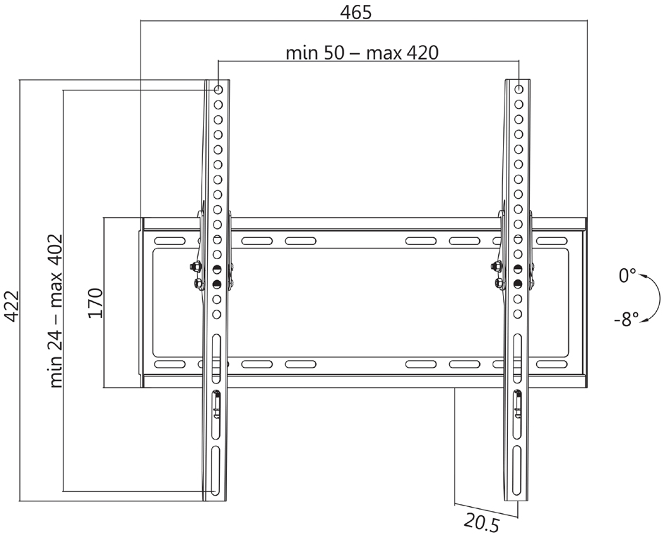 LogiLink TV-Wandhalterung, neigbar, für 81,28 - 139,7 cm von Logilink