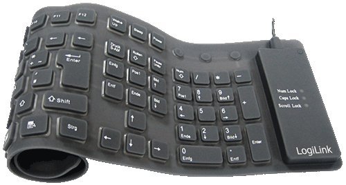 LogiLink Tastatur Flexibel Wasserfest USB + PS/2 schwarz von Logilink