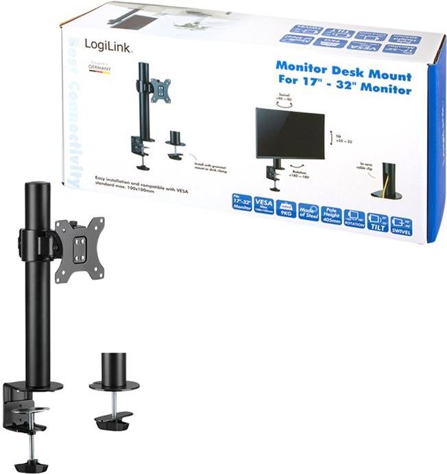 LogiLink - Tischhalterung für LCD-Display - Stahl - Schwarz - Bildschirmgröße: 43.2-81.3 cm (17-32) von Logilink