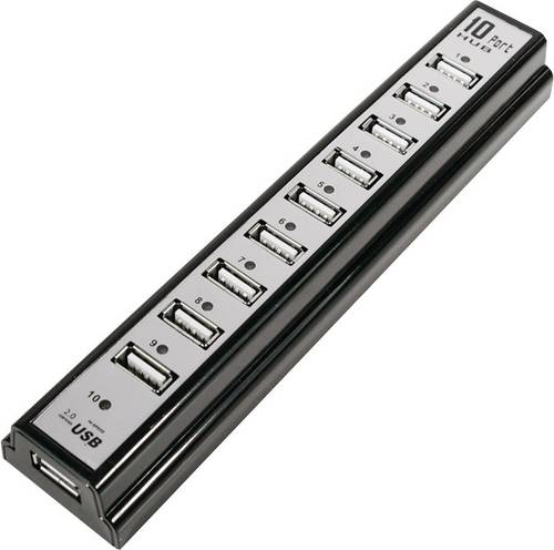 LogiLink UA0096 10 Port USB 2.0-Hub Schwarz von Logilink