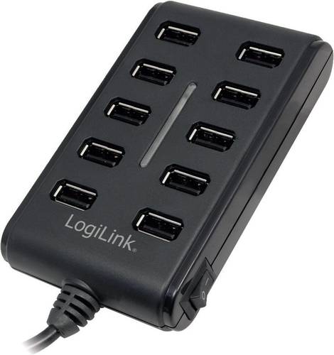 LogiLink UA0125 10 Port USB 2.0-Hub Schwarz von Logilink