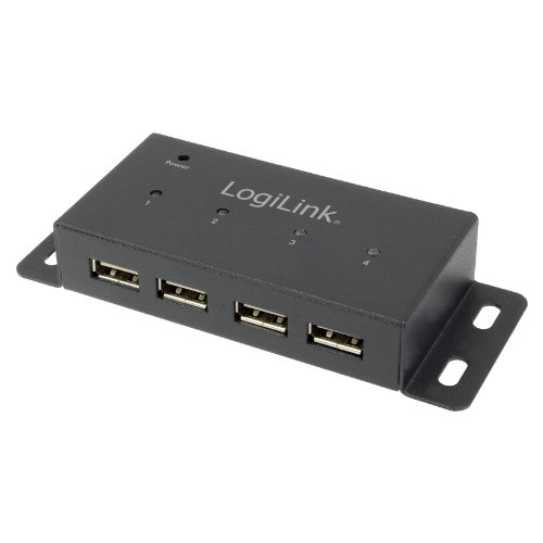 Logilink UA0141 USB 2.0 HUB 4-Port, incl. Power Display, Full Metal Housing von Logilink