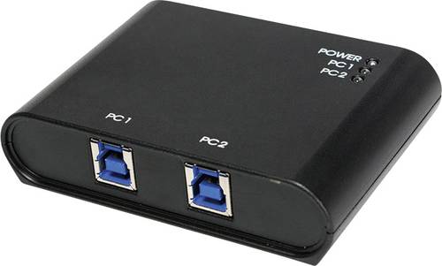 LogiLink UA0216 2 Port USB 3.2 Gen 1-Umschalter (USB 3.0) Schwarz von Logilink