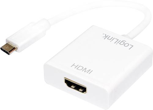 LogiLink UA0236A HDMI Adapter [1x USB 3.2 Gen 2 Stecker C (USB 3.1) - 1x HDMI-Buchse] Weiß 14.00cm von Logilink