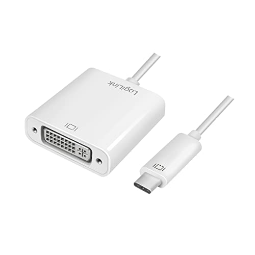 LogiLink UA0245A - USB-C (USB 3.2 Gen 1x1) auf DVI Adapter mit integriertem DVI-Transmitter, Auflösung 1080P für Windows 8/10, Mac OS X (inkl. MacBook Pro Modelle ab 2016), Chrome OS und Android von Logilink