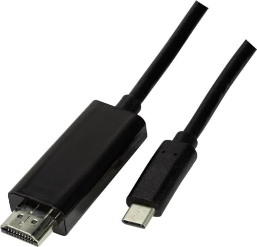 LogiLink UA0330 - USB-C auf HDMI High Speed Anschlusskabel, Thunderbolt 3 kompatibel, 3m Schwarz von Logilink