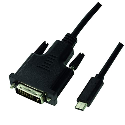 LogiLink UA0331 - USB-C (3.2 Gen1) auf DVI-D (24+1) Anschlusskabel, FHD 1080p/60 Hz, 1,8m Schwarz von Logilink