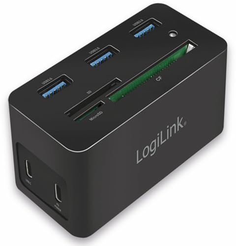 LogiLink UA0370 - USB-C Multiport Mini Dock 10-in-1-Anschluss, mit PW (Power Delivery), schwarz von Logilink