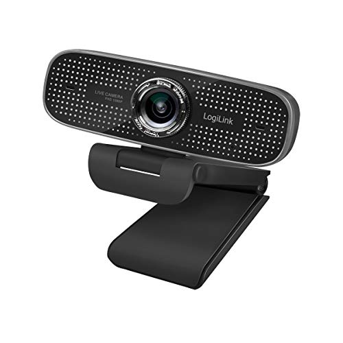 LogiLink UA0378 - Konferenz HD-USB-Webcam, 100° Weitwinkelobjektiv, Dual-Mikrofon mit Rauschunterdrückung, mit manueller Fokus, für Videokonferenzen & Live-Streaming, Schwarz von Logilink