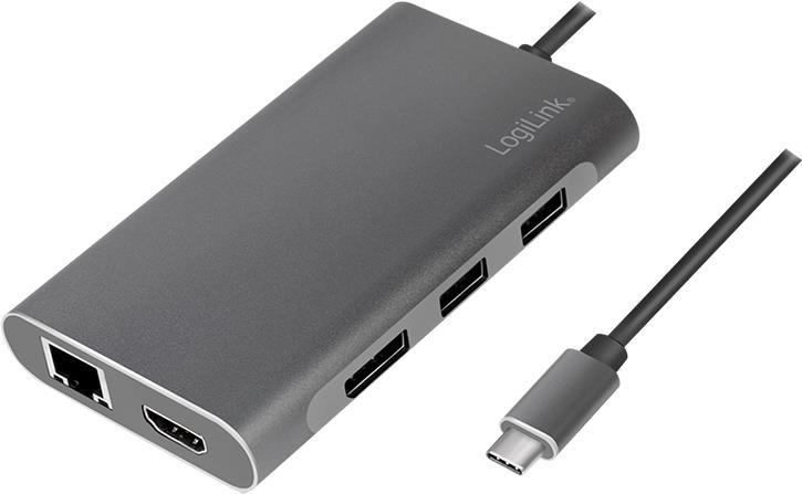 LogiLink UA0382 Notebook-Dockingstation & Portreplikator Verkabelt USB 3.2 Gen 1 (3.1 Gen 1) Type-C Silber (UA0382) von Logilink