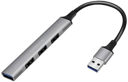 LogiLink UA0391 USB 3.0-Hub Aluminium-Grau von Logilink