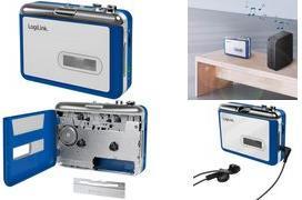 LogiLink UA0393 Tragbarer Kassettenspieler Blue, Silber (UA0393) von Logilink