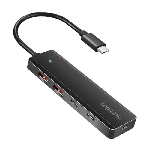 LogiLink UA0412 - Ultra-Slim USB-C Hub (USB 3.2 Gen 2), 4-Port (2X USB-A, 2X USB-C) von Logilink