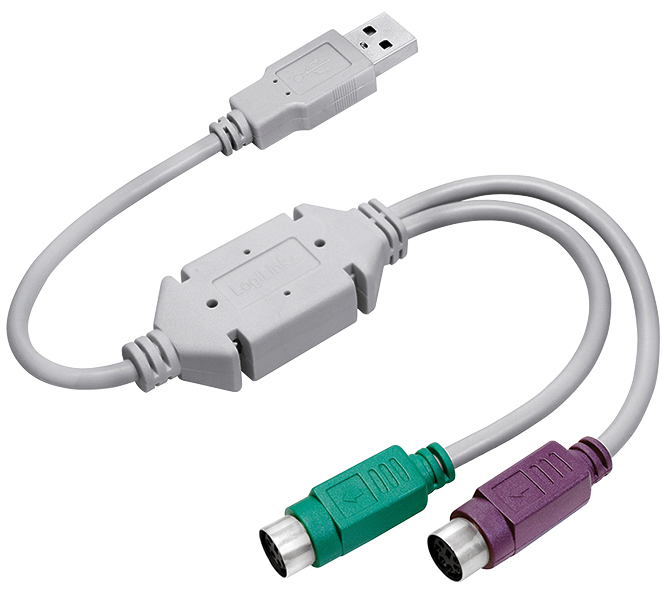 LogiLink USB 1.1 - 2 x PS/2 Adapterkabel, Länge: 0,20 m von Logilink