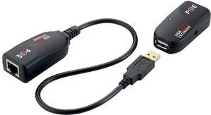 LogiLink USB 2.0 Extender-Set, PoE geeignet, schwarz Anschluss: USB-A Stecker - RJ45 Kupplung, Erweiterung bis zu - 1 Stück (UA0207) von Logilink