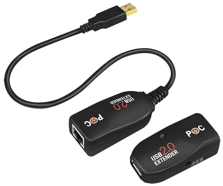 LogiLink USB 2.0 Extender-Set, PoE geeignet, schwarz von Logilink