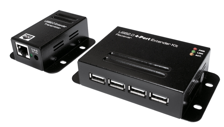 LogiLink USB 2.0 Extender Set, mit 4-Port USB Hub, PoE von Logilink