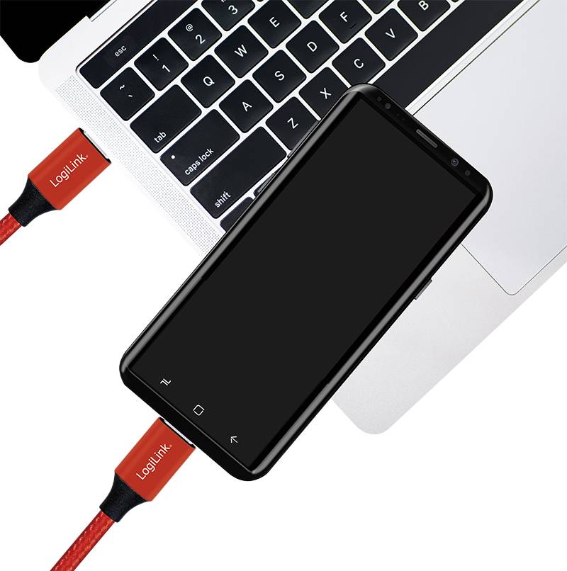 LogiLink USB 2.0 Kabel, USB-C - USB-C Stecker, 0,3 m, rot von Logilink