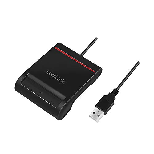 LogiLink USB 2.0 Smart-ID-Kartenleser für Ihre IC/ID-Karte, für Windows und Mac OS Catalina 10.15 oder höher, schwarz von Logilink