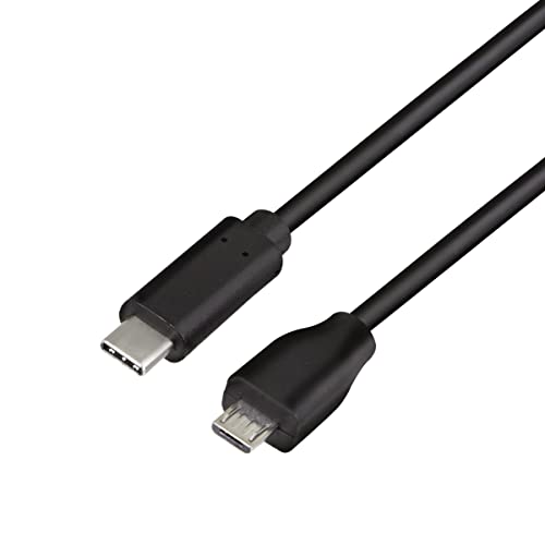 LogiLink USB 2.0 Typ C zu micro-USB Anschlusskabel, zum Laden von Geräten & Synchronisieren von Daten, Farbe: Schwarz, Kabellänge: 0,5m von Logilink