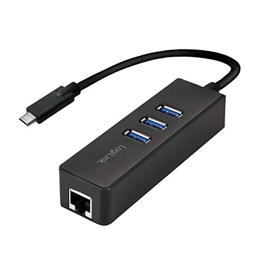 LogiLink USB 3.0 (Typ-C) zu Gigabit Netzwerk Adapter (RJ45) und 3x USB 3.0 (Typ-A) Hub von Logilink