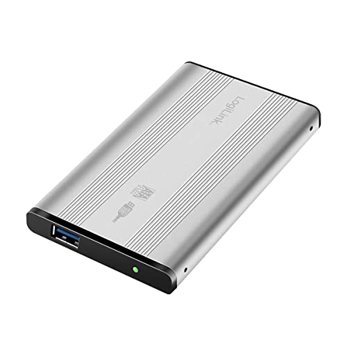 LogiLink USB 3.0 Festplattengehäuse für 2,5" SATA-Festplatten, Alu Gehäuse, Farbe: Silber von Logilink