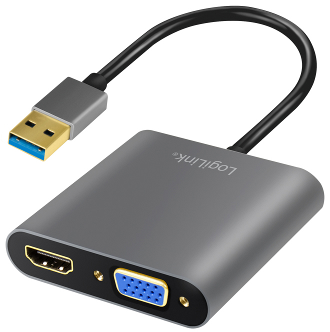 LogiLink USB 3.0 - HDMI/VGA Grafikadapter, schwarz von Logilink