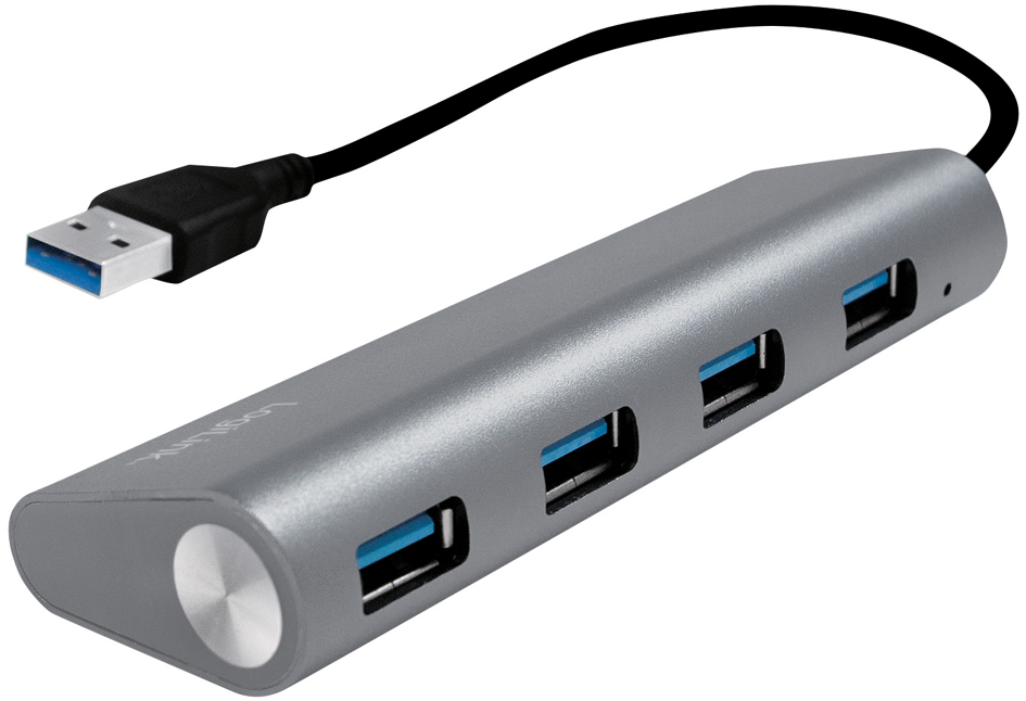 LogiLink USB 3.0 Hub, 4-Port, Aluminiumgehäuse, grau von Logilink