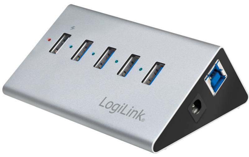LogiLink USB 3.0 Hub mit Netzteil, 4 Port + Schnell-Ladeport von Logilink