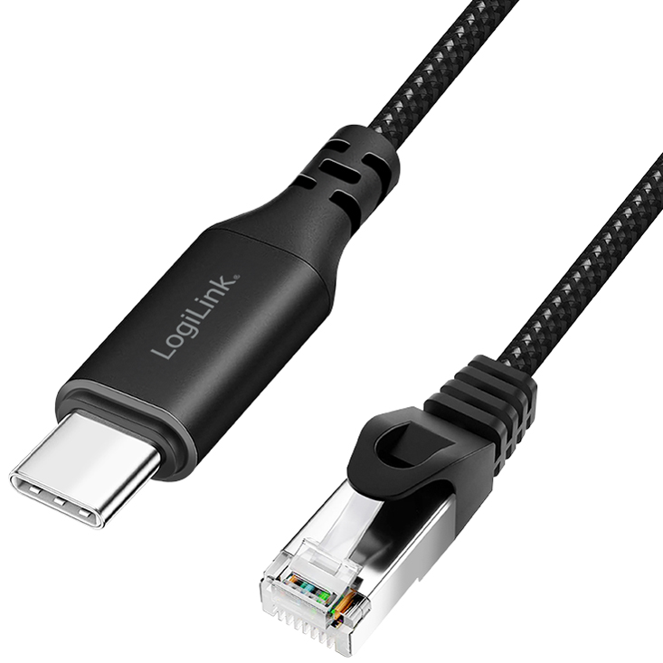 LogiLink USB 3.2 Ethernet-Kabel, USB-C - RJ45 Stecker, 1,0 m von Logilink