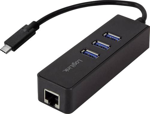 LogiLink USB 3.2 Gen 1 (USB 3.0) Adapter [1x USB 3.2 Gen 1 Stecker C (USB 3.0) - 1x RJ45-Buchse, USB von Logilink