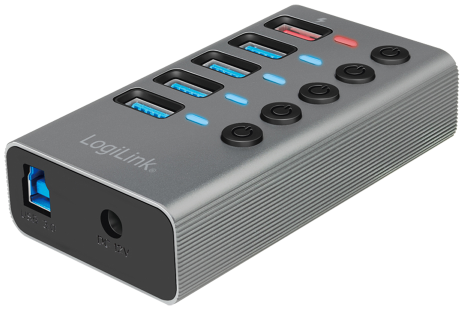 LogiLink USB 3.2 Gen 1 Hub, 4 Port + 1x Schnell-Ladeport von Logilink