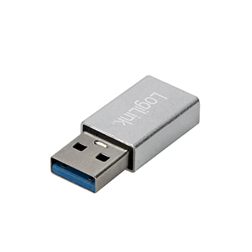 LogiLink USB 3.2 Gen1 Typ-C Adapter, USB-A (Stecker) zu USB-C (Buchse), Silber von Logilink