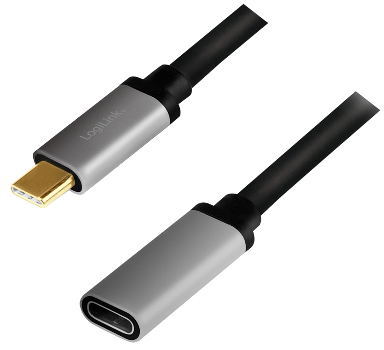 LogiLink USB 3.2 Verlängerungskabel, schwarz/grau, 0,5 m von Logilink