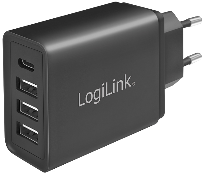 LogiLink USB-Adapterstecker mit 4 USB-Ports, schwarz von Logilink
