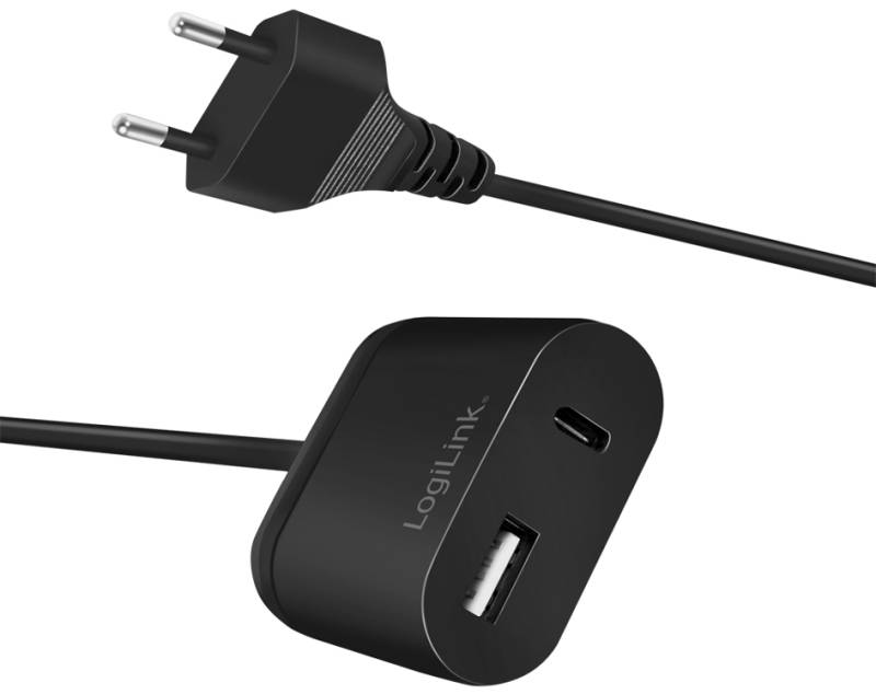 LogiLink USB-Adapterstecker mit Festkabel, 1x USB, 12 Watt von Logilink