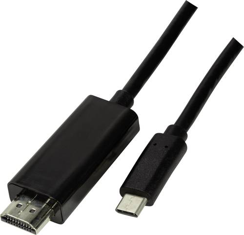LogiLink USB-C® / HDMI Adapterkabel USB-C® Stecker, HDMI-A Stecker 1.80m Schwarz UA0329 USB-C®-Di von Logilink