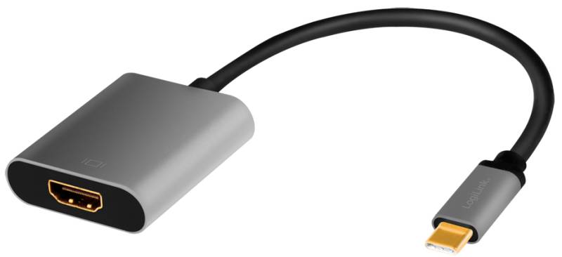 LogiLink USB-C - HDMI Adapterkabel, 0,15 m, schwarz/grau von Logilink