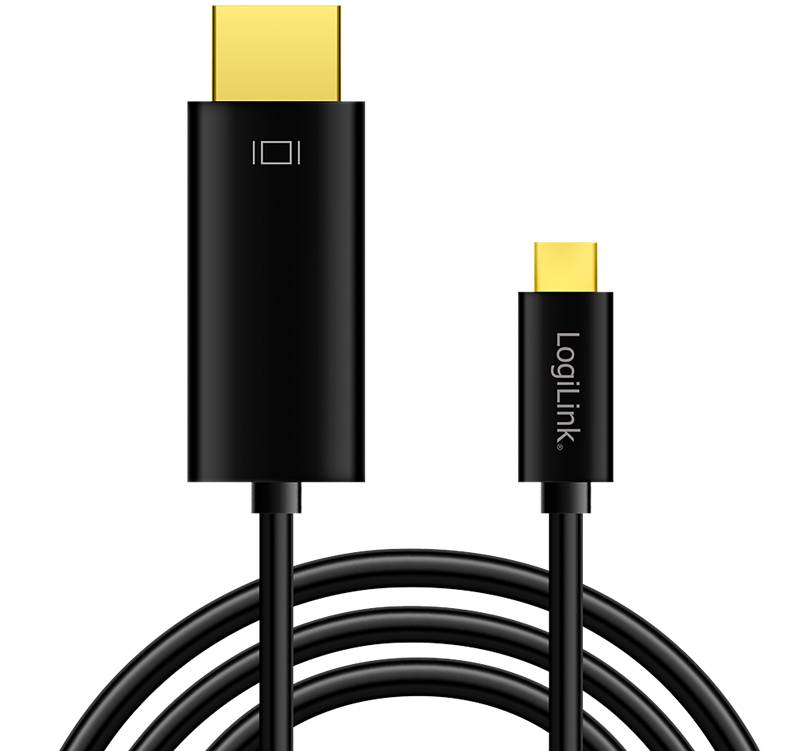 LogiLink USB-C - HDMI-Anschlusskabel, 3,0 m, schwarz von Logilink