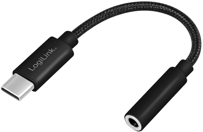 LogiLink USB-C - Klinke Adapterkabel, 130 mm, schwarz von Logilink
