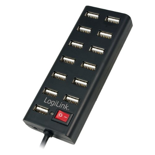 Logilink USB-HUB 13-Port m. Netzteil schwarz Kunststoff von Logilink
