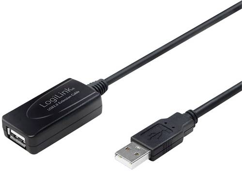 LogiLink USB-Kabel USB 2.0 USB-A Stecker, USB-A Buchse 10.00m Schwarz UA0143 von Logilink
