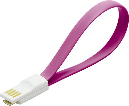 LogiLink USB-Kabel USB 2.0 USB-A Stecker, USB-Micro-B Stecker 0.22m Pink Magnet an den Kabelenden CU von Logilink