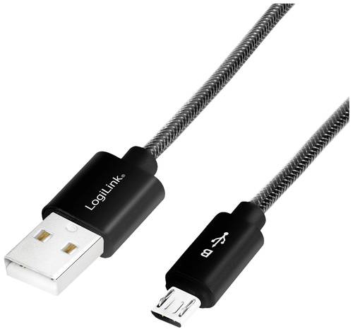 LogiLink USB-Kabel USB 2.0 USB-A Stecker, USB-Micro-B Stecker 1.00m Schwarz von Logilink